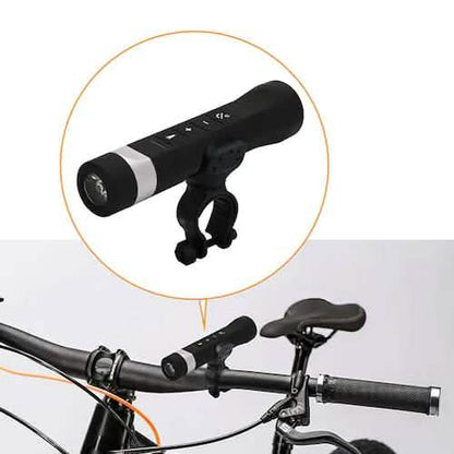 Multi-Function Bike Light Flashlight Bluetooth Speaker Handsfree Mic Support DailySale