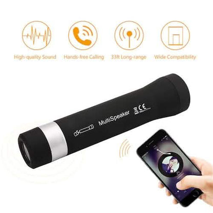 Multi-Function Bike Light Flashlight Bluetooth Speaker Handsfree Mic Support DailySale
