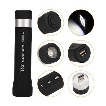 Multi-Function Bike Light Flashlight Bluetooth Speaker Handsfree Mic Support DailySale
