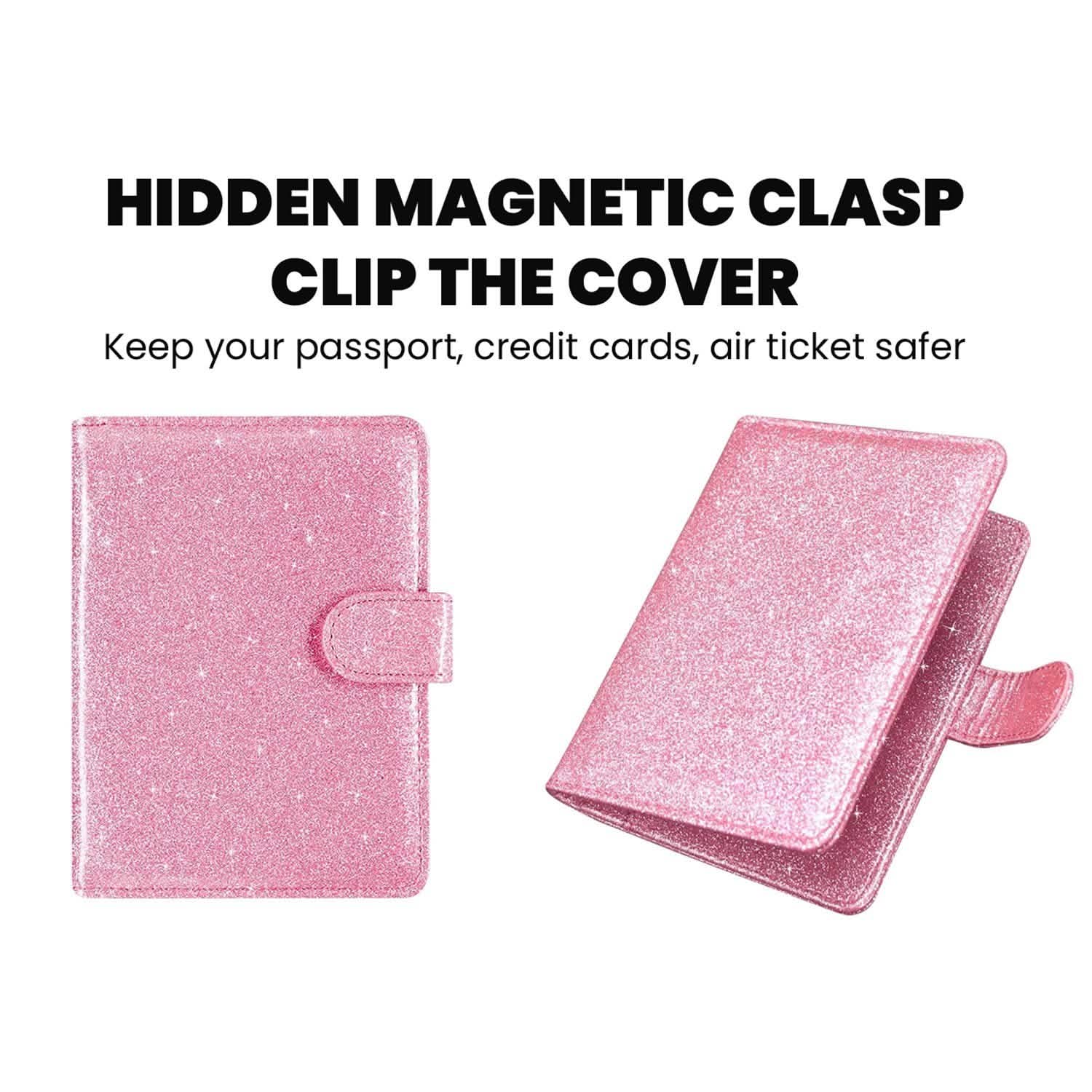 Multi Function Glitter Bling RFID Passport Organizer With CDC Vaccination Card Holder DailySale