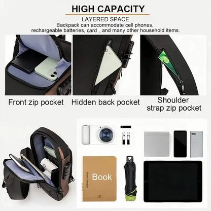 Multi-functional Trendy Sling Bag with Password Lock DailySale