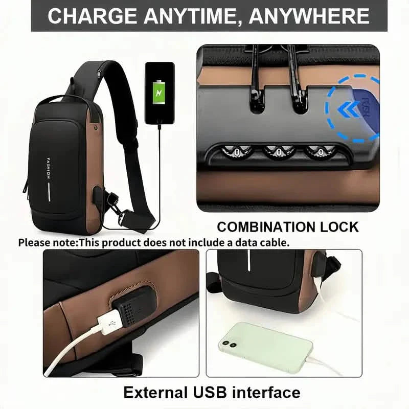 Multi-functional Trendy Sling Bag with Password Lock DailySale