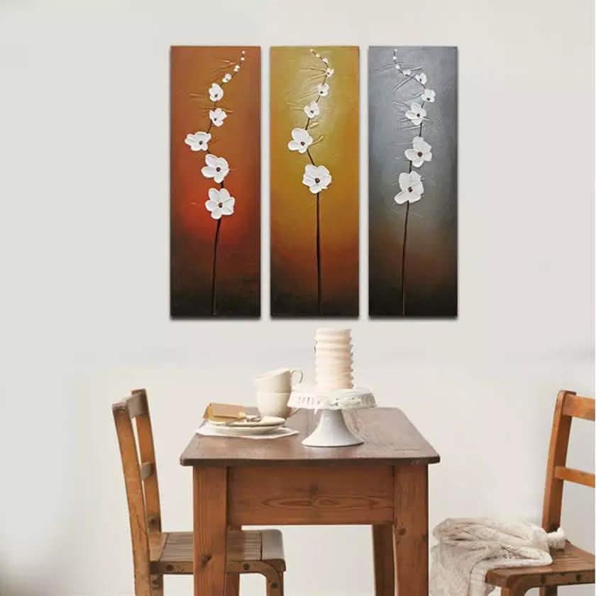 Multi-Panel Modern Abstract Paintings on Canvas Stretched on Wood DailySale