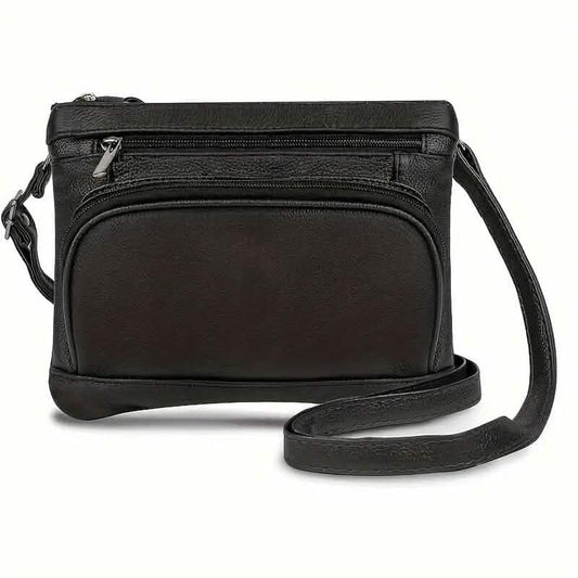 Multi-Pocket Wide Crossbody Wide Leather Bag DailySale