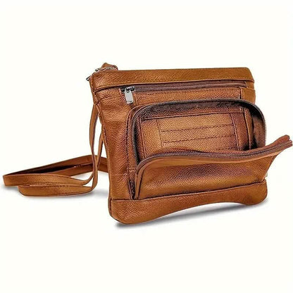 Multi-Pocket Wide Crossbody Wide Leather Bag DailySale
