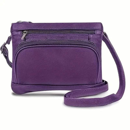 Multi-Pocket Wide Crossbody Wide Leather Bag DailySale