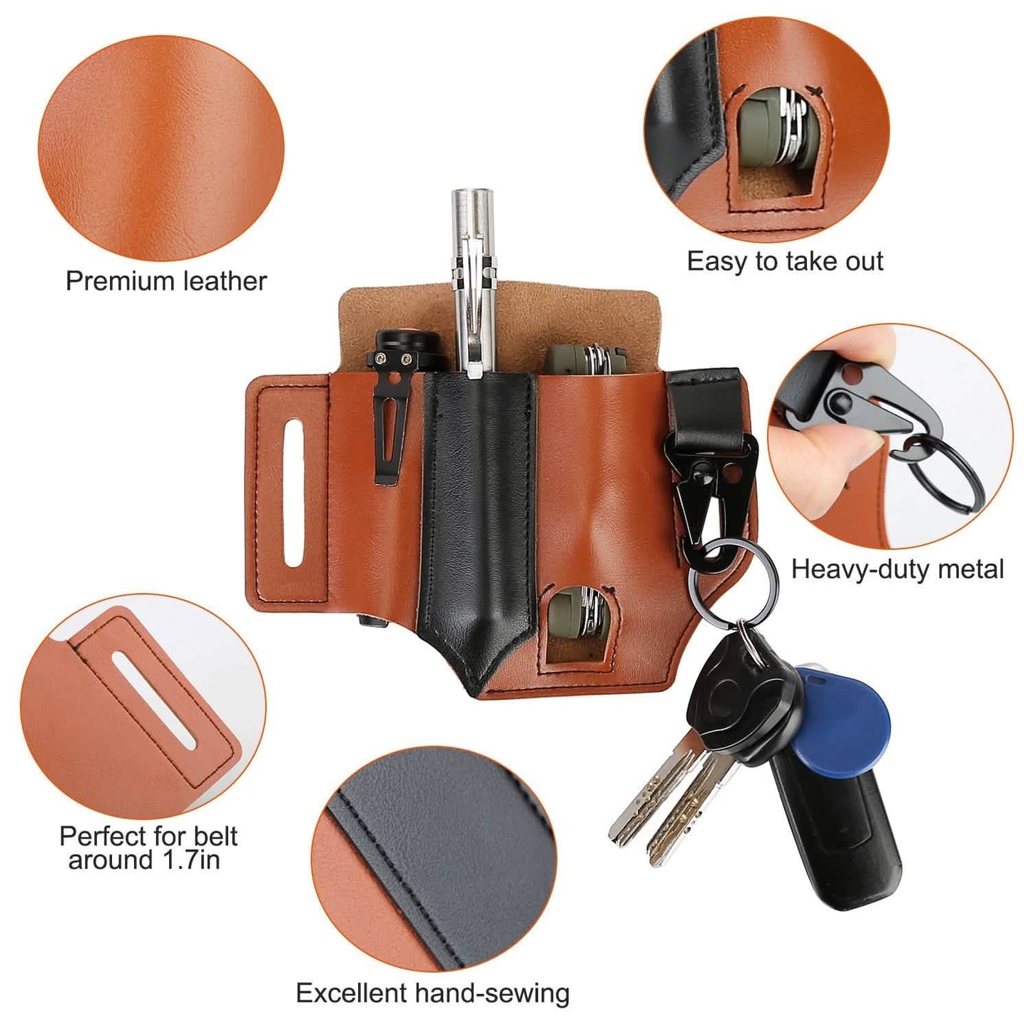 Multi-tool Sheath for Belt Leather EDC Pocket Organizer DailySale