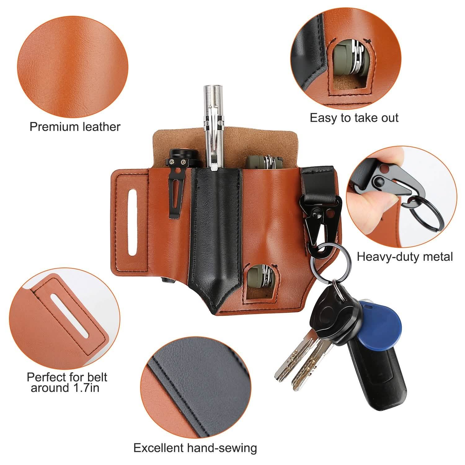 Multi-tool Sheath for Belt Leather EDC Pocket Organizer DailySale