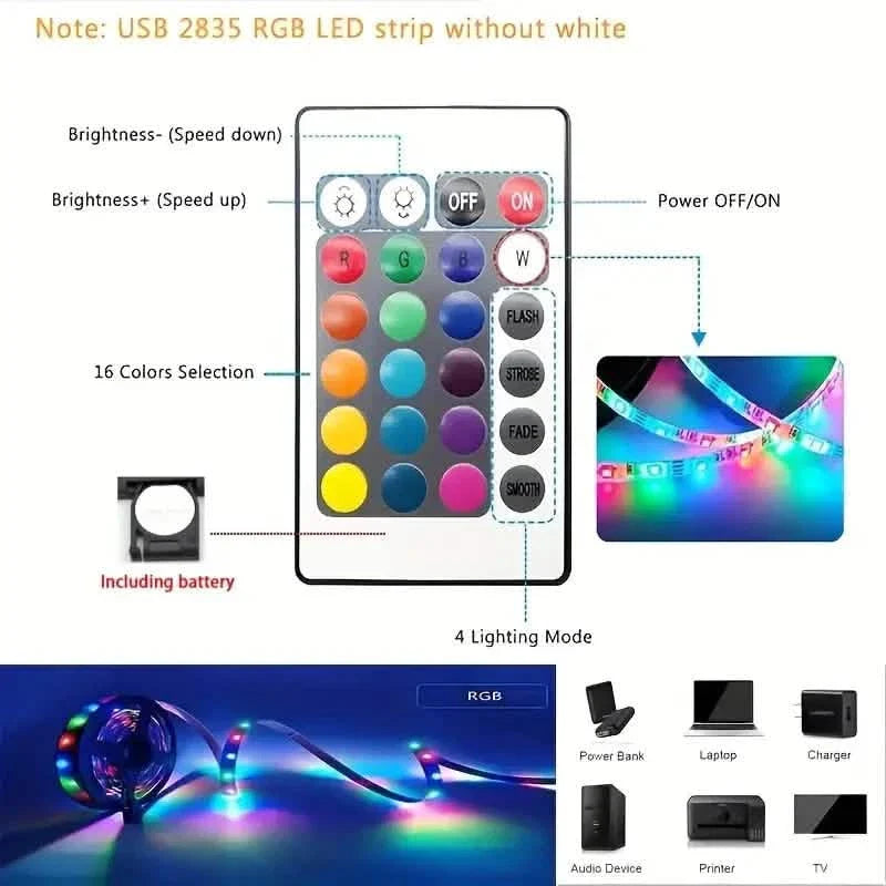 Multicolor LED Light Strip for TV with Remote Control DailySale