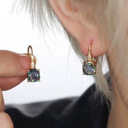 Multicolor Square Cut Stone Drop Earrings DailySale