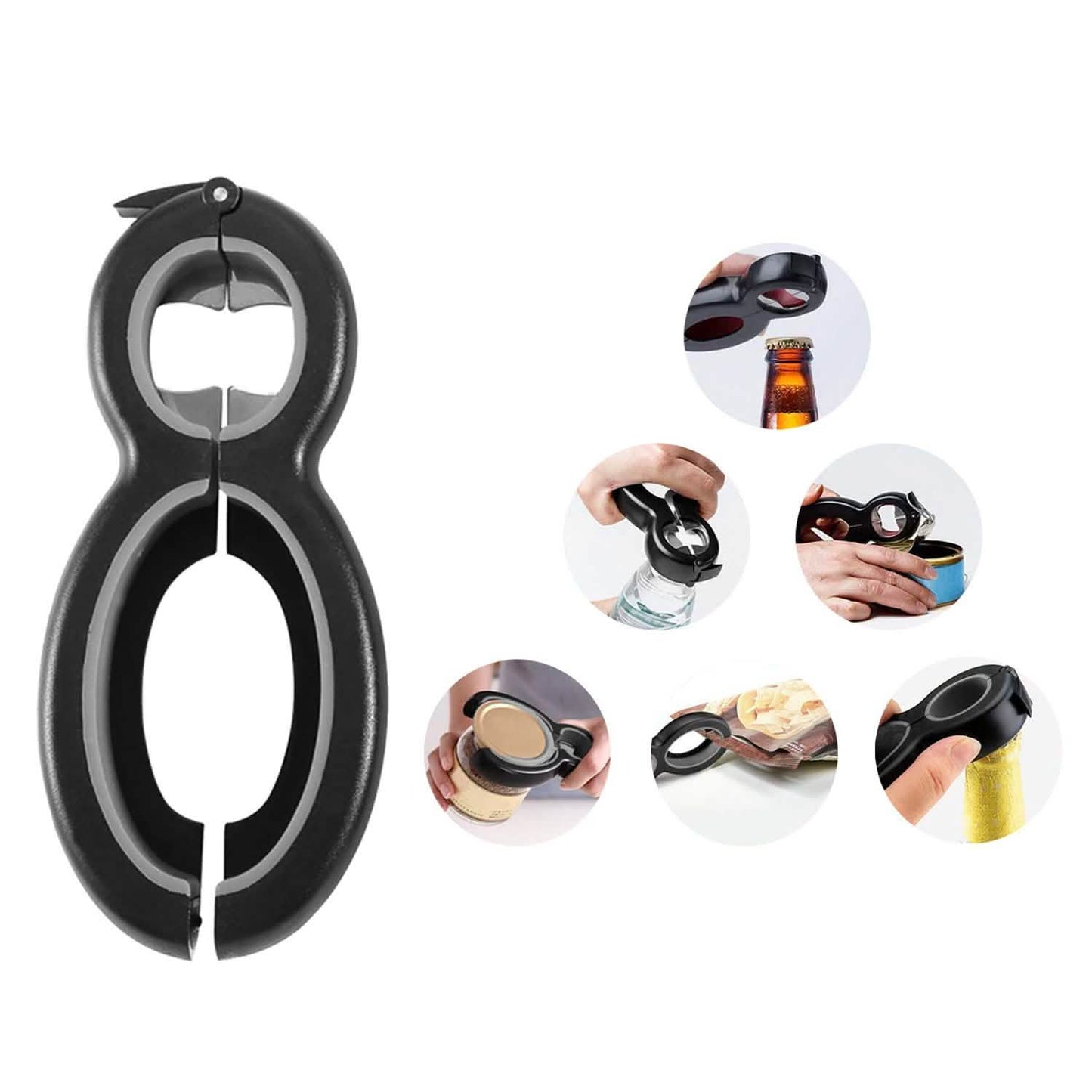 Multifunctional 6-In-1 Can Jar Opener Tool And Adjustable Bottle Opener DailySale