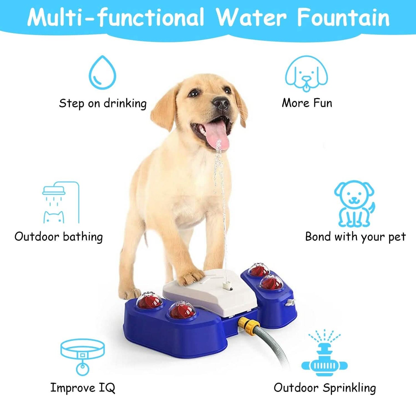 Multifunctional Automatic Pet Water Dispenser Outdoor Step-on Activated Sprinkler DailySale