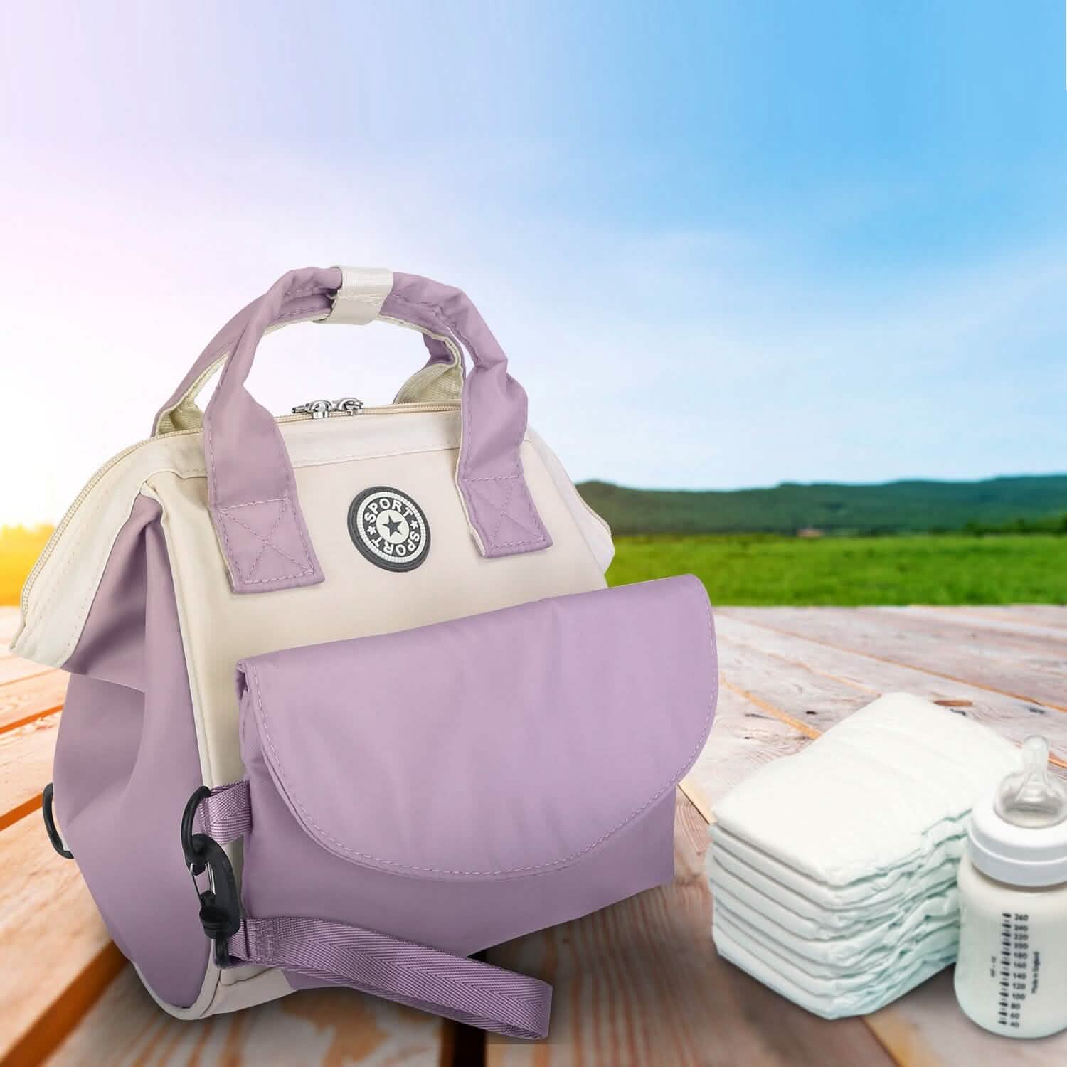 Multifunctional Diaper Changing Bag with 2 Insulated Pockets Commute Bag DailySale