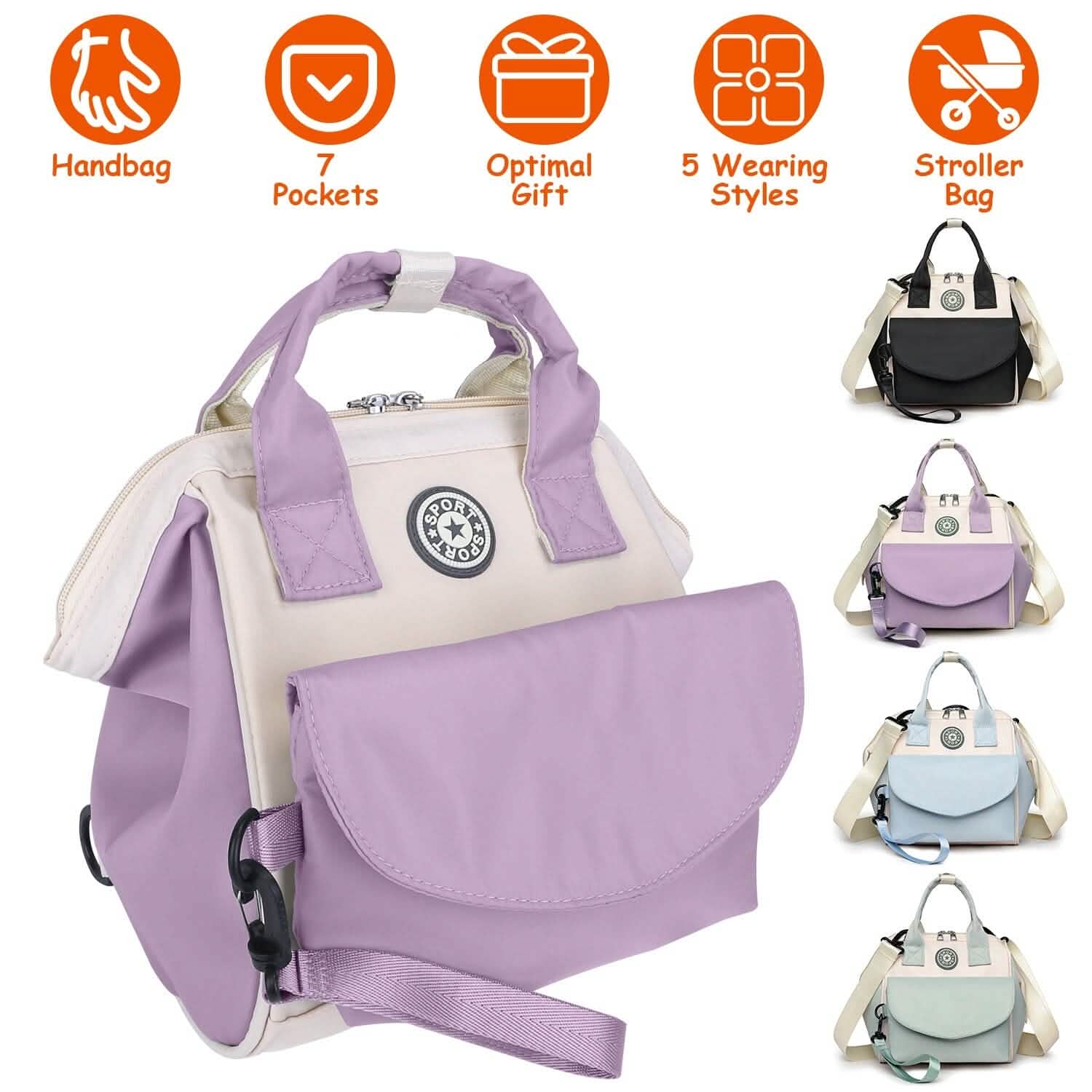 Multifunctional Diaper Changing Bag with 2 Insulated Pockets Commute Bag DailySale