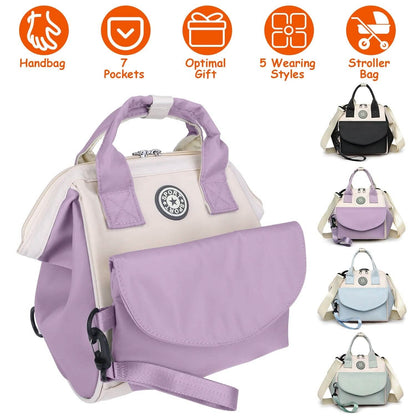 Multifunctional Diaper Changing Bag with 2 Insulated Pockets Commute Bag DailySale