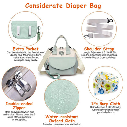 Multifunctional Diaper Changing Bag with 2 Insulated Pockets Commute Bag DailySale