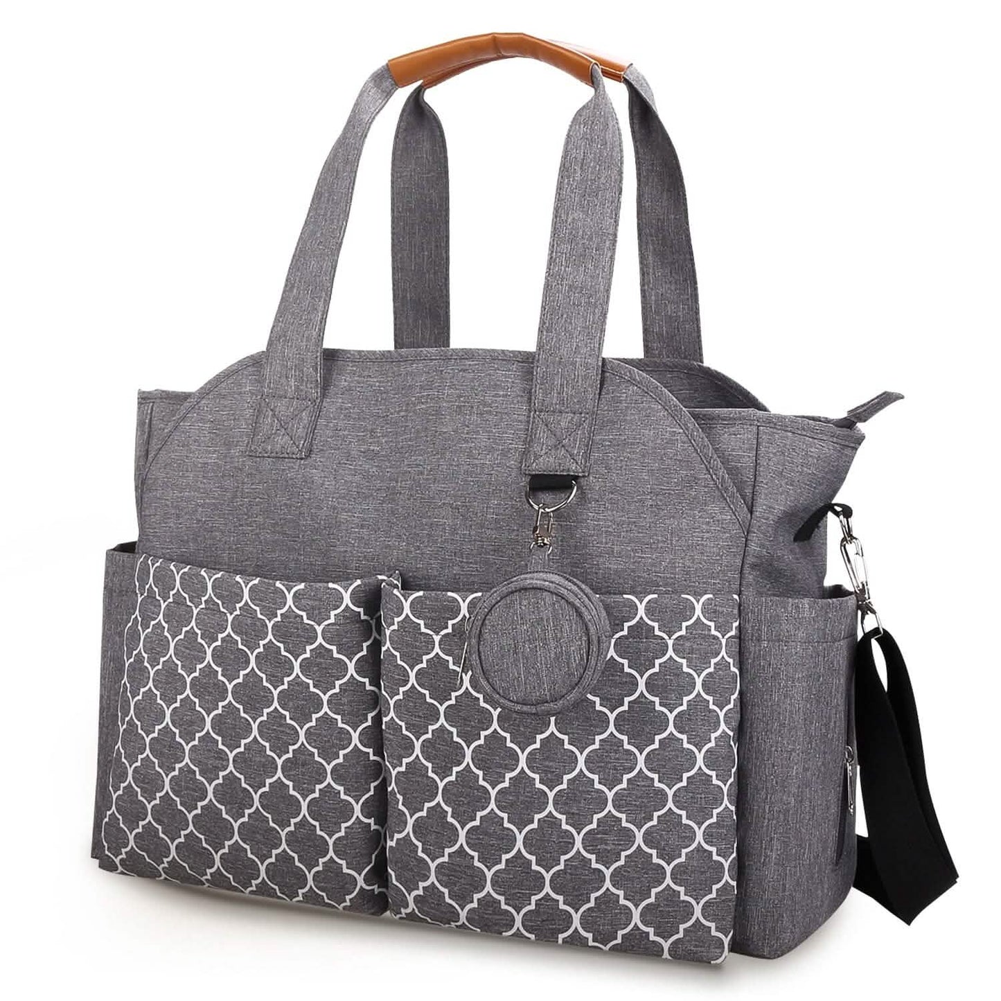 Multifunctional Diaper Changing Tote Bag with Adjustable Messenger Strap DailySale