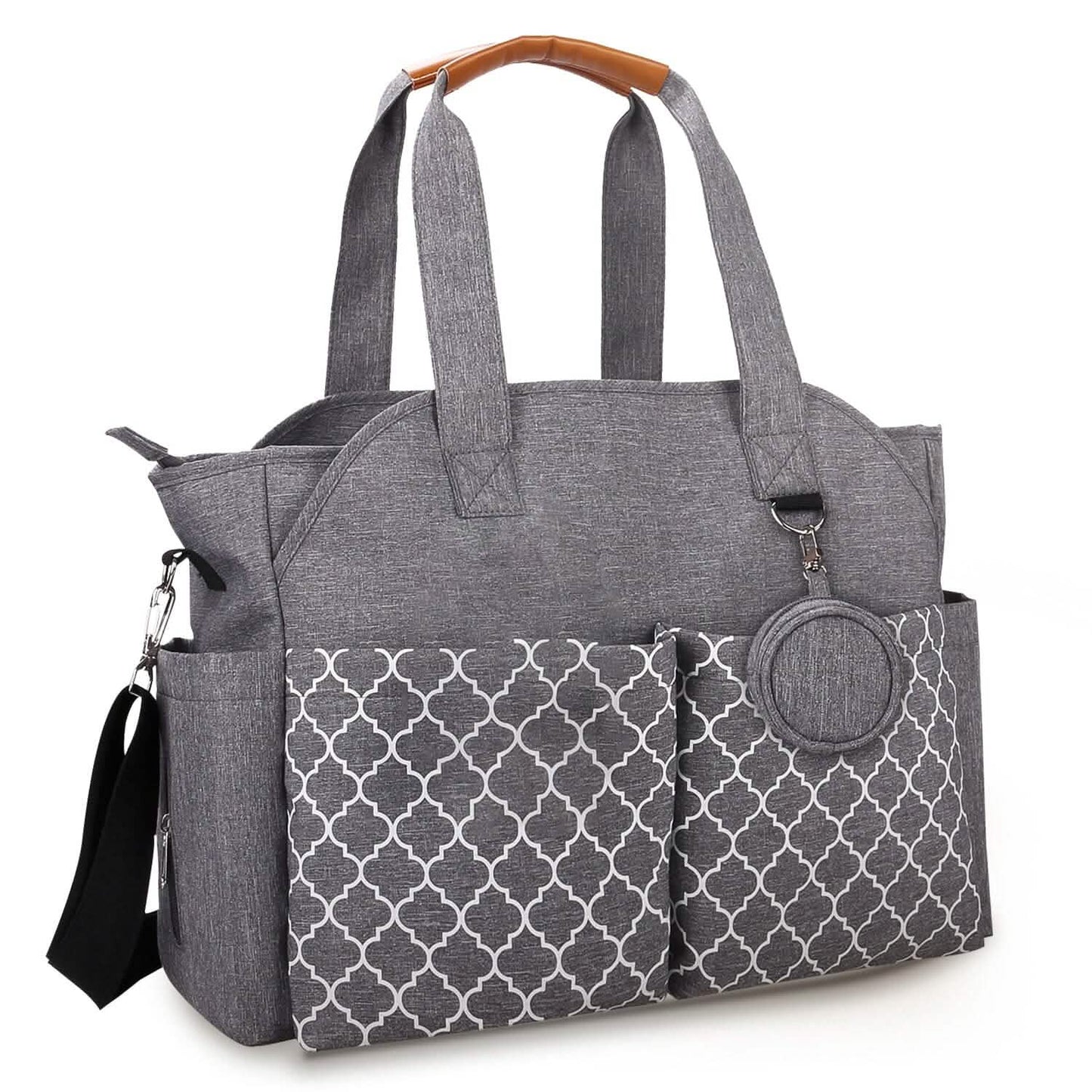 Multifunctional Diaper Changing Tote Bag with Adjustable Messenger Strap DailySale