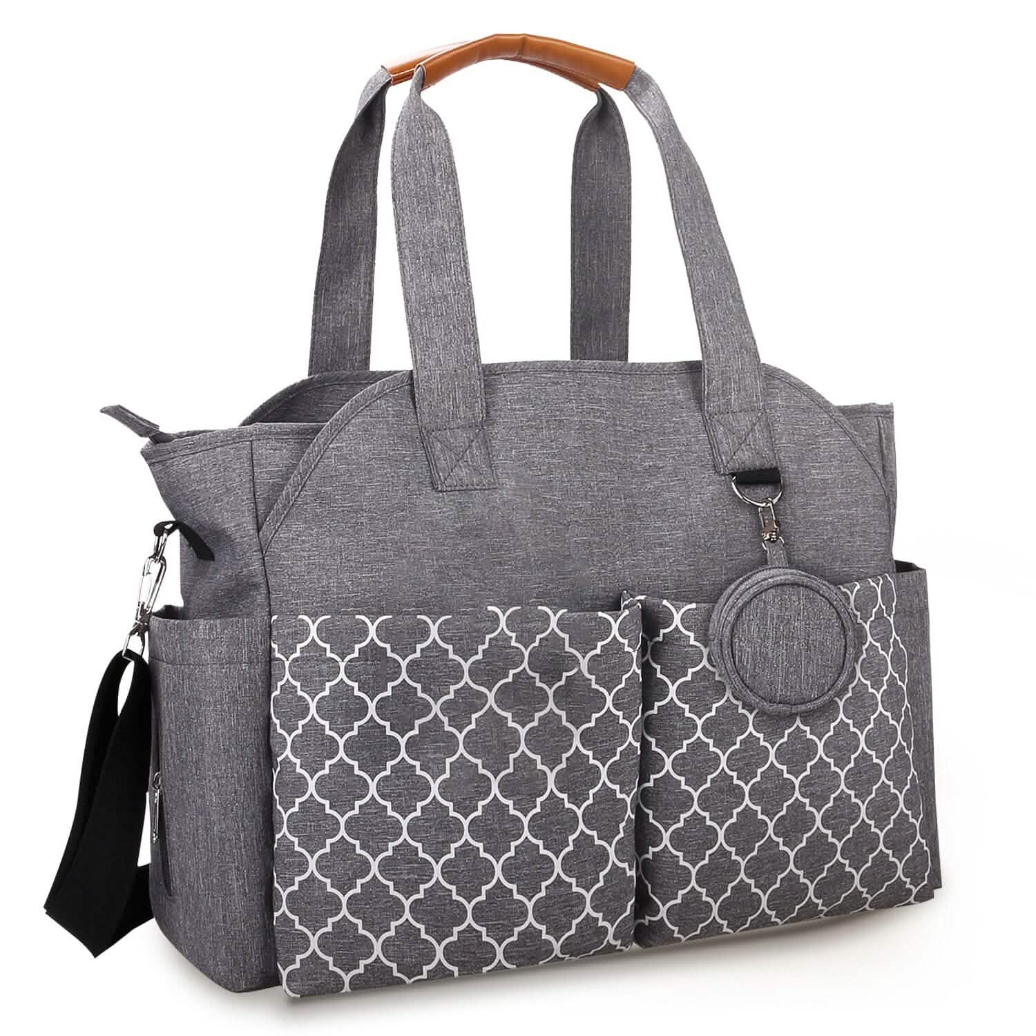 Multifunctional Diaper Changing Tote Bag with Adjustable Messenger Strap DailySale