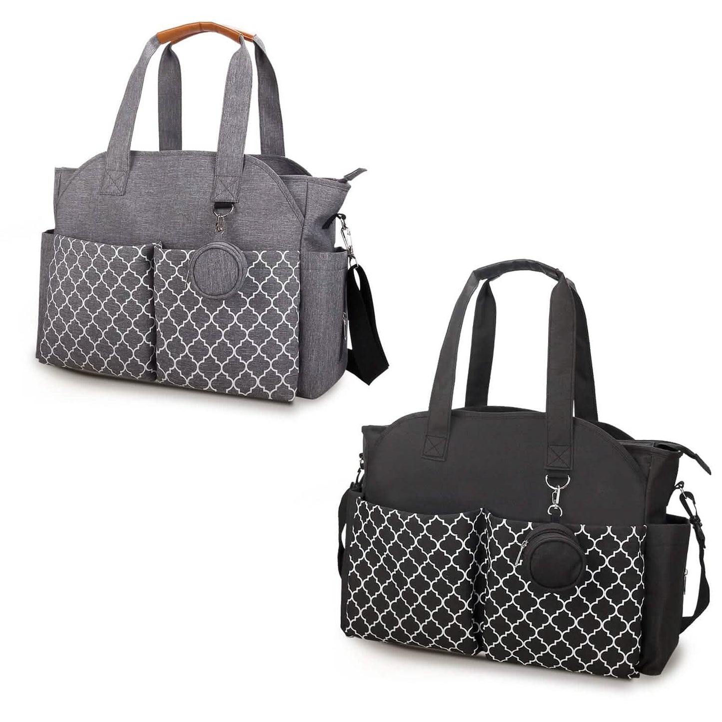 Multifunctional Diaper Changing Tote Bag with Adjustable Messenger Strap DailySale