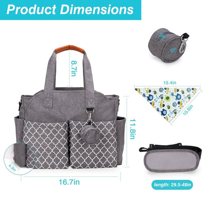 Multifunctional Diaper Changing Tote Bag with Adjustable Messenger Strap DailySale
