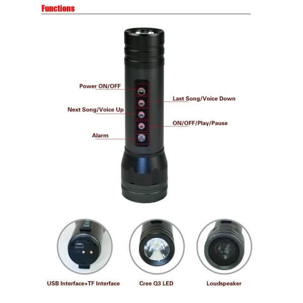 Multifunctional MP3 Music Torch DailySale