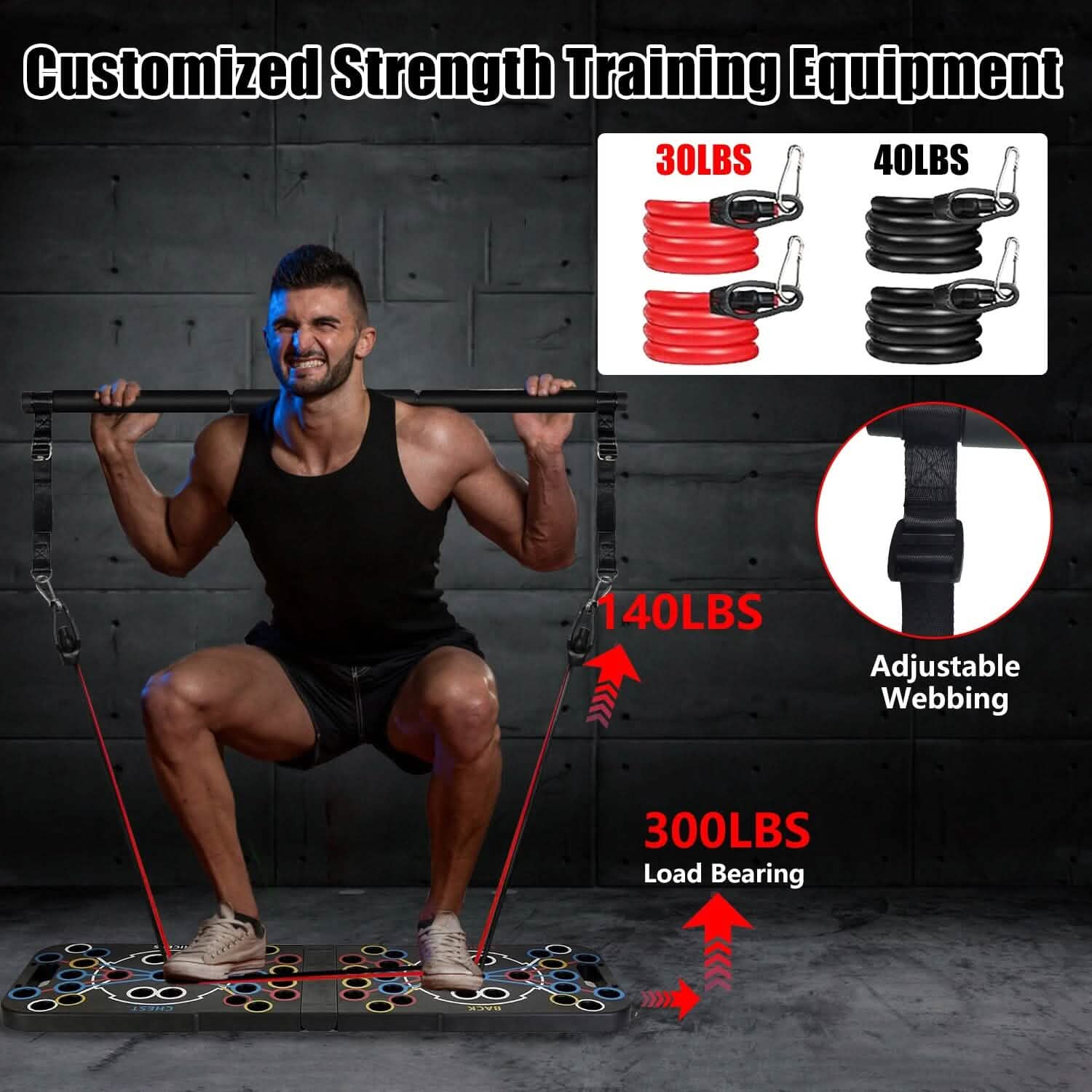 Multifunctional Push Up Board Home Strength Training Equipment with 15 Fitness Accessories DailySale