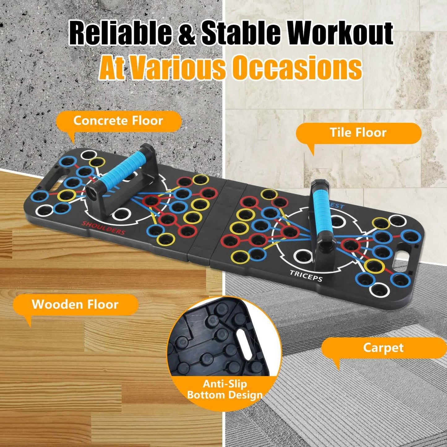 Multifunctional Push Up Board Home Strength Training Equipment with 15 Fitness Accessories DailySale