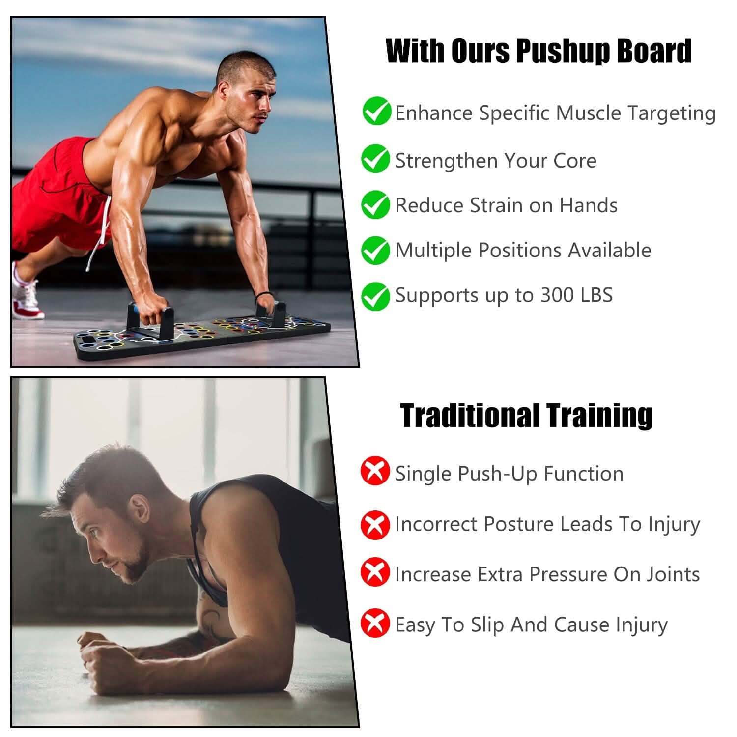 Multifunctional Push Up Board Home Strength Training Equipment with 15 Fitness Accessories DailySale