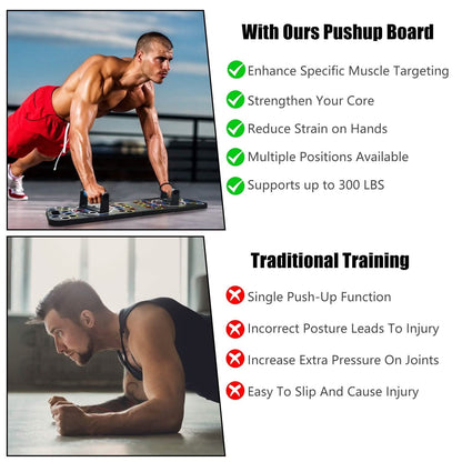 Multifunctional Push Up Board Home Strength Training Equipment with 15 Fitness Accessories DailySale
