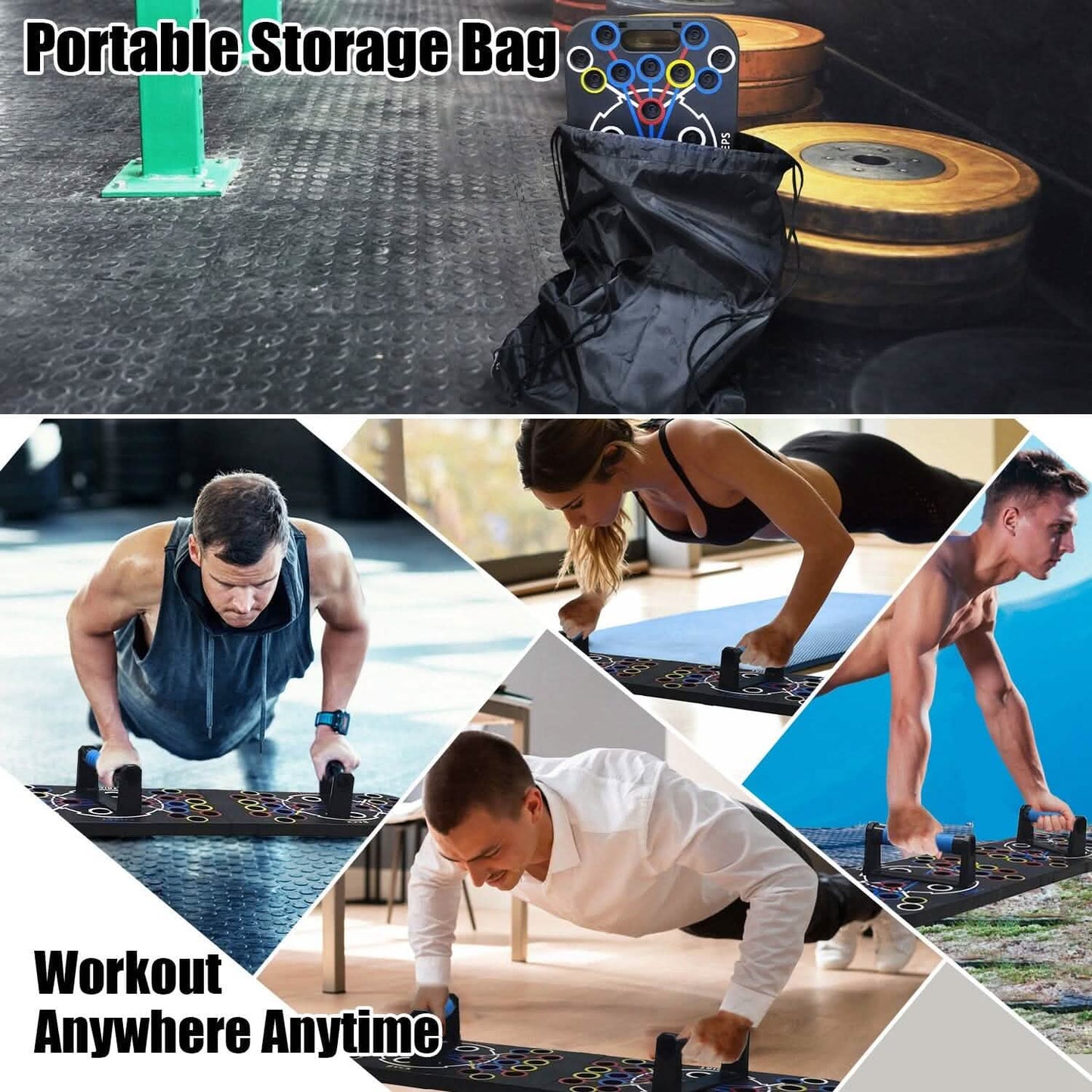 Multifunctional Push Up Board Home Strength Training Equipment with 15 Fitness Accessories DailySale