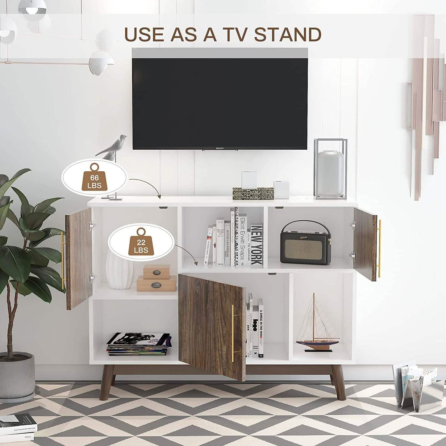 Multifunctional Storage Cabinet Modern Buffet or Kitchen Sideboard DailySale