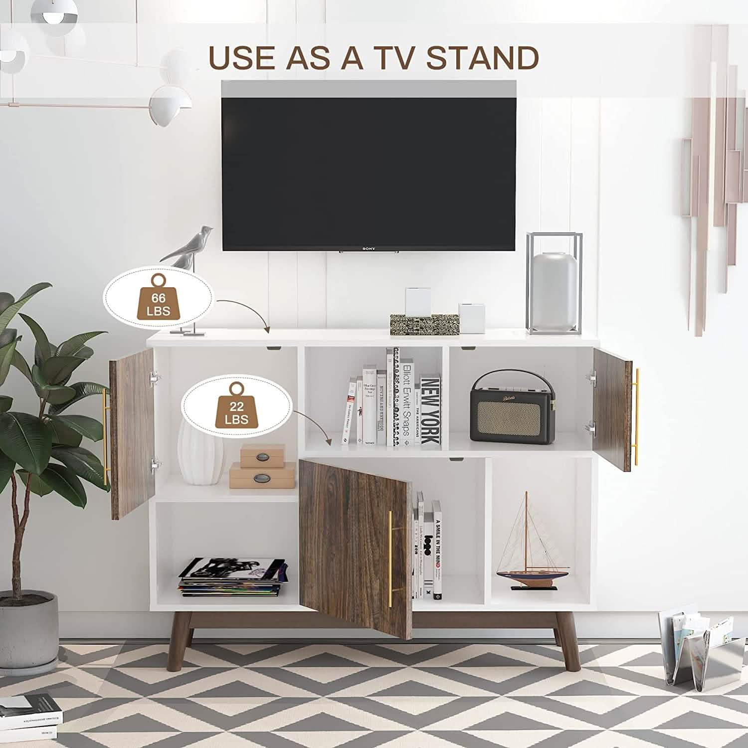Multifunctional Storage Cabinet Modern Buffet or Kitchen Sideboard DailySale