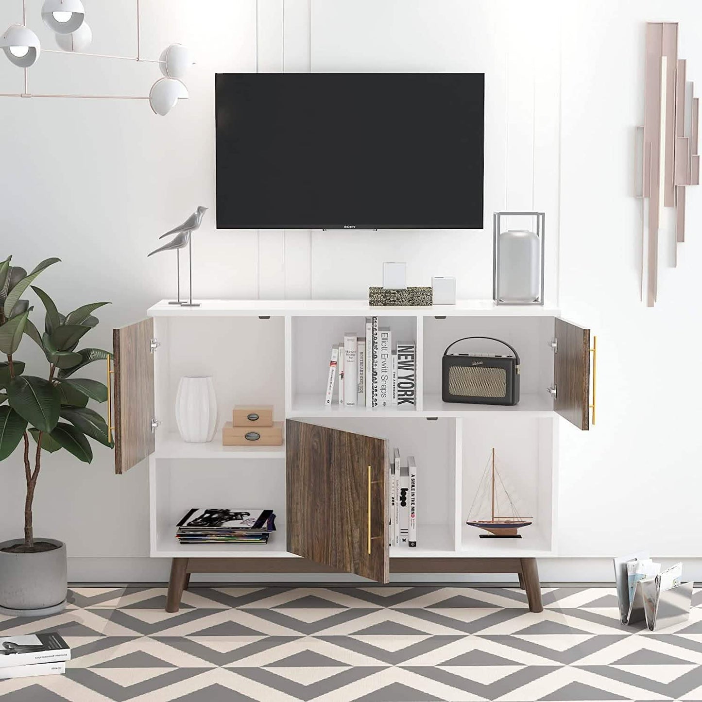 Multifunctional Storage Cabinet Modern Buffet or Kitchen Sideboard DailySale