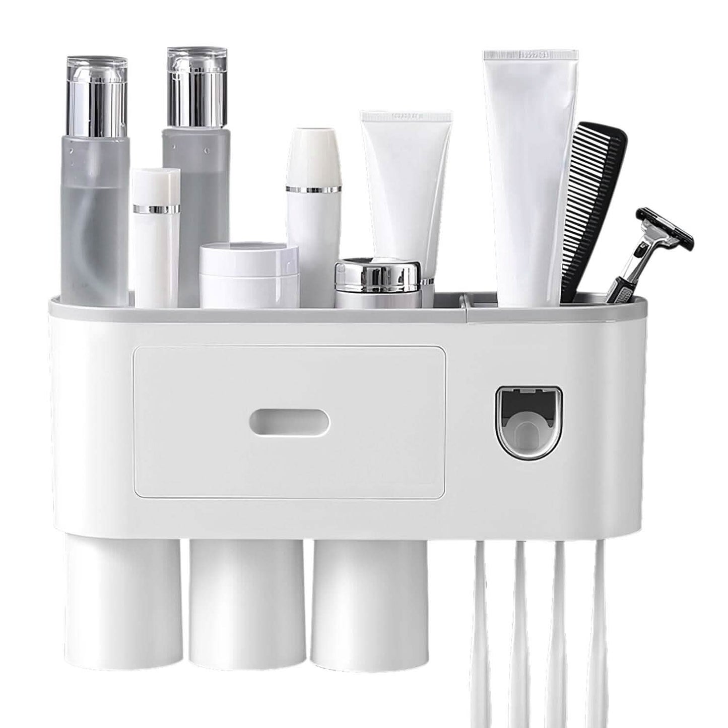 Multifunctional Wall Mount Toothbrush Holder Rack Organizer DailySale