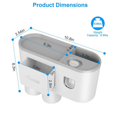 Multifunctional Wall Mount Toothbrush Holder Rack Organizer DailySale