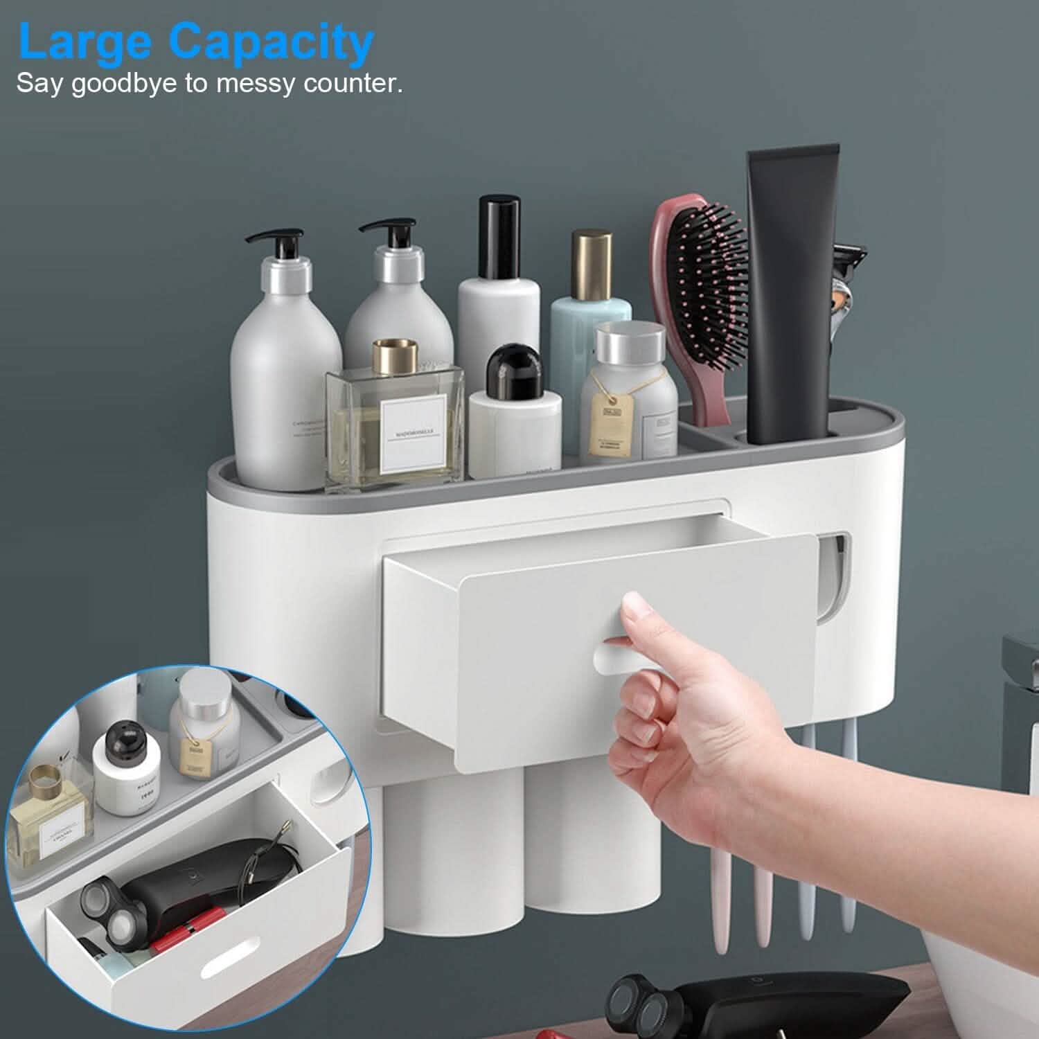 Multifunctional Wall Mount Toothbrush Holder Rack Organizer DailySale