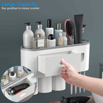 Multifunctional Wall Mount Toothbrush Holder Rack Organizer DailySale