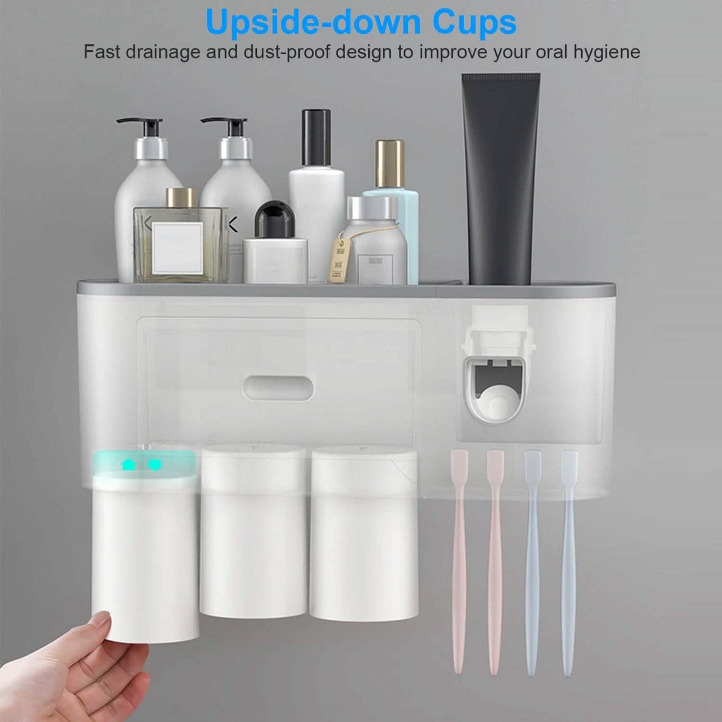 Multifunctional Wall Mount Toothbrush Holder Rack Organizer DailySale