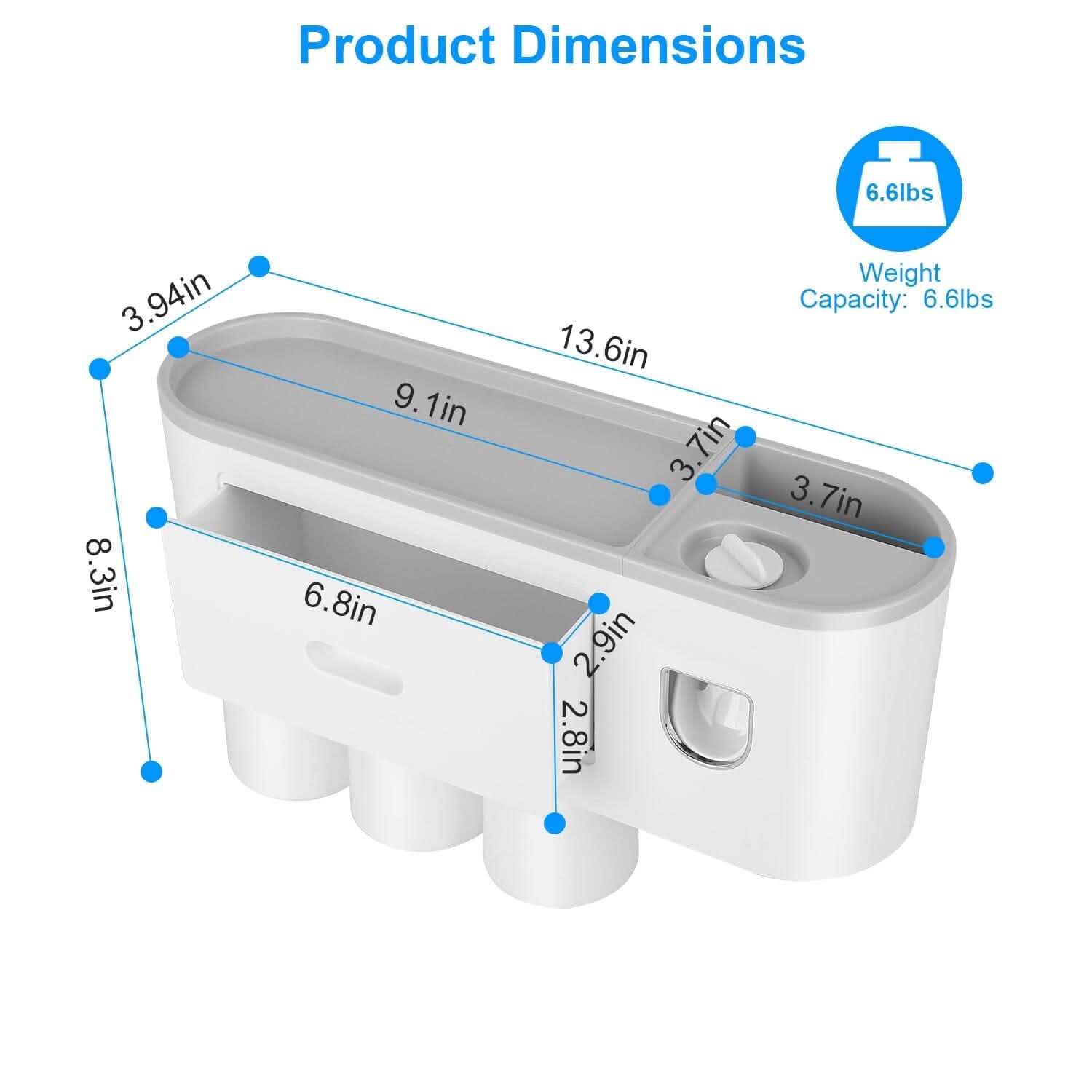 Multifunctional Wall Mount Toothbrush Holder Rack Organizer DailySale