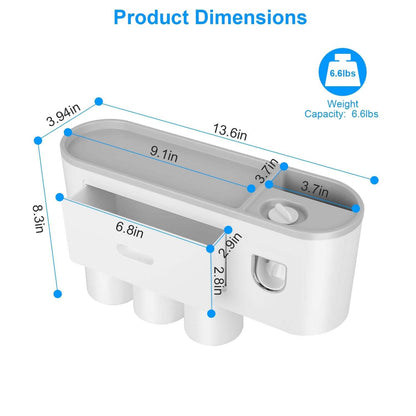 Multifunctional Wall Mount Toothbrush Holder Rack Organizer DailySale