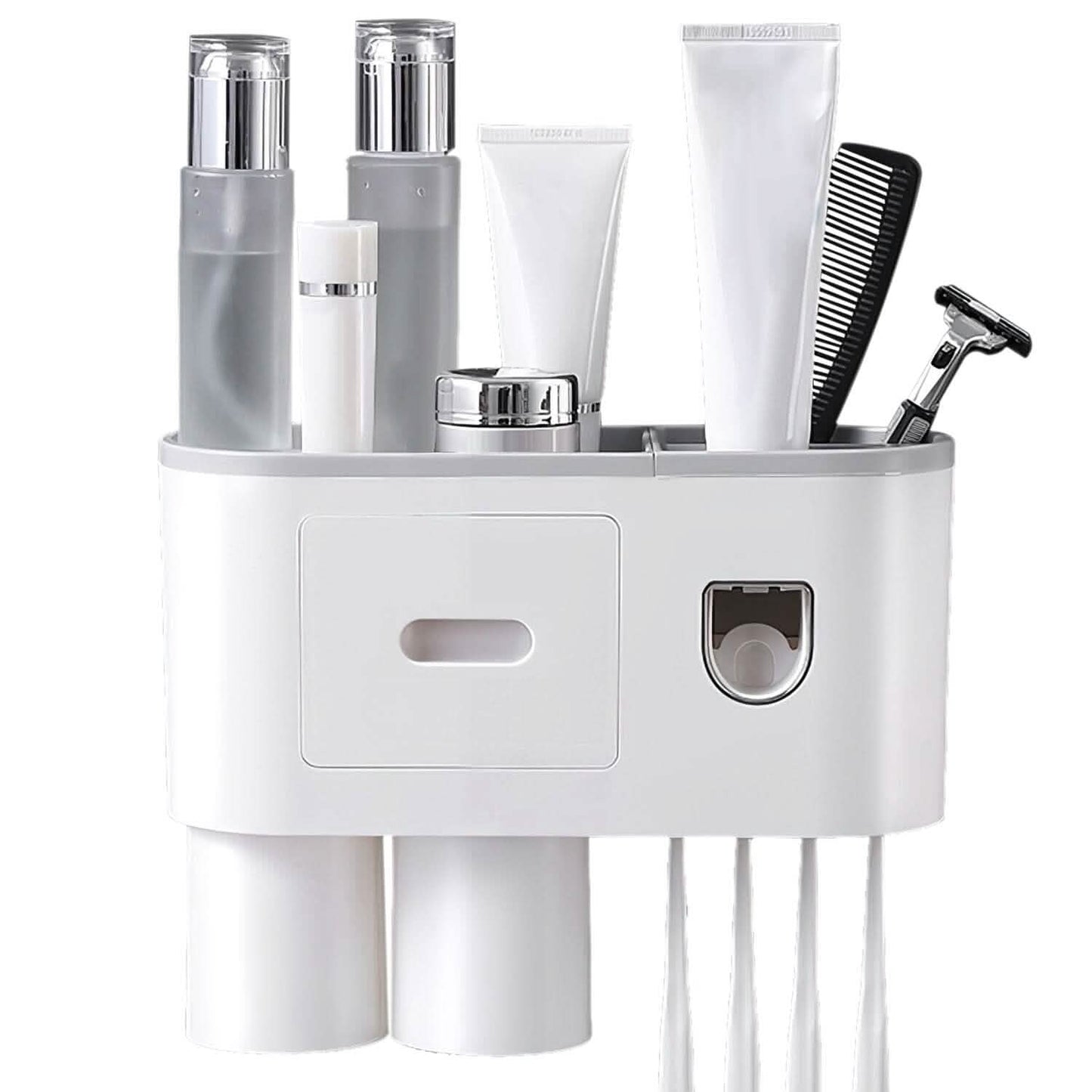 Multifunctional Wall Mount Toothbrush Holder Rack Organizer DailySale