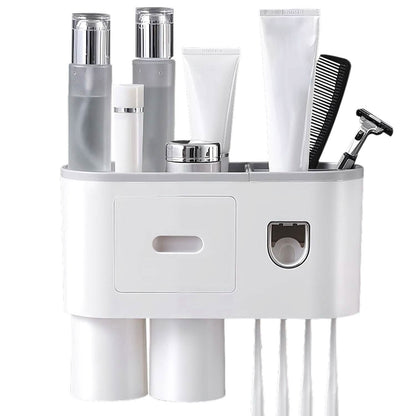 Multifunctional Wall Mount Toothbrush Holder Rack Organizer DailySale