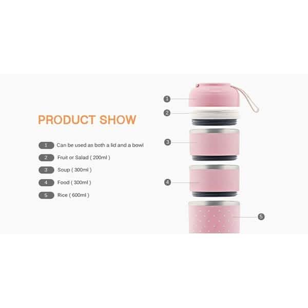 Multilayer Cute Thermal Lunch Box Stainless Steel Food Container DailySale