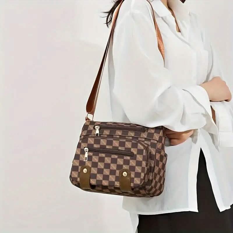 Multiple Pockets Trendy Plaid Crossbody Bag DailySale