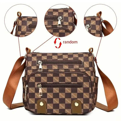 Multiple Pockets Trendy Plaid Crossbody Bag DailySale