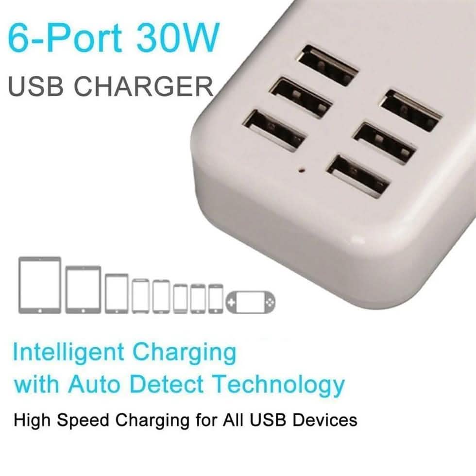 Multiport 6-USB US AC Wall Charger DailySale