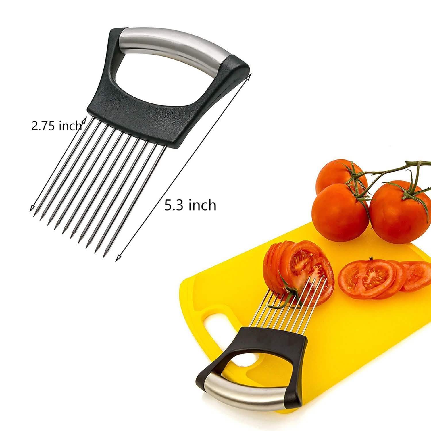 Multipurpose Stainless Steel Assistant Vegetable and Meat Slicer Holder DailySale