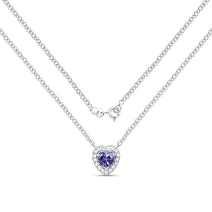 0.55 Carat Genuine Tanzanite and White Topaz .925 Sterling Silver Necklace Bids.com