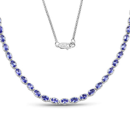 10.00 Carat Genuine Tanzanite .925 Sterling Silver Necklace Bids.com